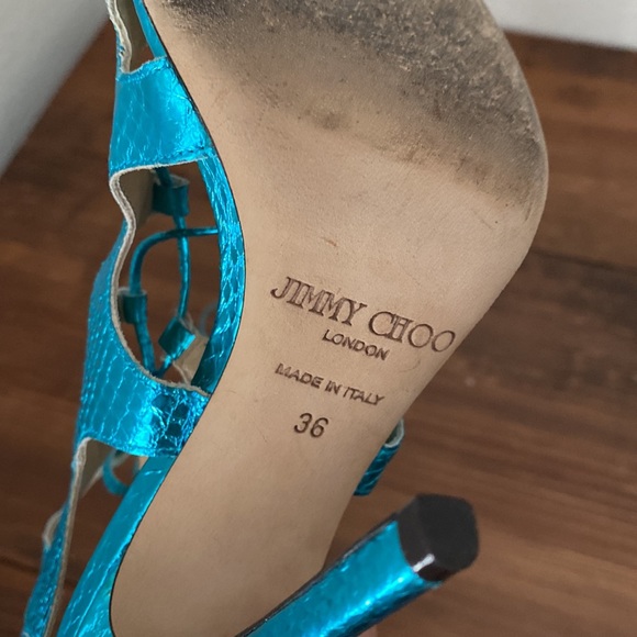 Gorgeous metallic blue Jimmy Choo heels - Picture 9 of 11